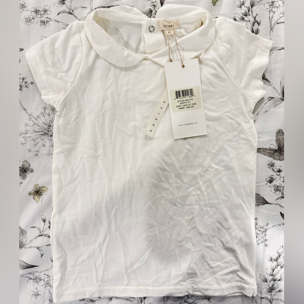 Lil Legs White Peter Pan Collar Shirt